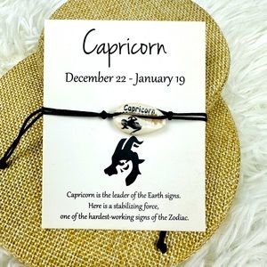 Capricorn Bracelet Anklet Zodiac Sign Shell Jewelry Astrology Birthday Handpaint